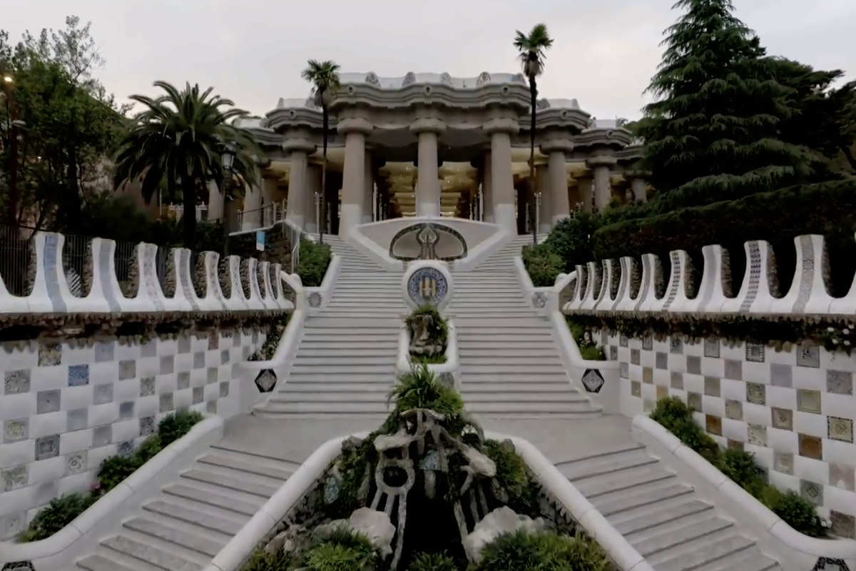 Parc Güell in Barcelona during the Louis Vuitton Cruise 2025, Nicolas Ghesquière