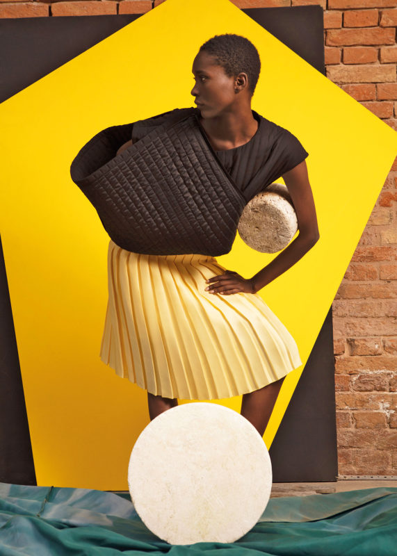 SLEEVELESS PUFF JACKET COMEFORBREAKFAST, SKIRT LOUIS VUITTON LORENZO VITTURI 03
