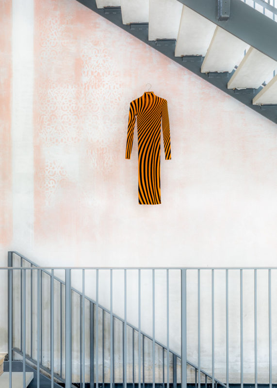 Luca Gilli - Lampoon Issue 18 Magazine Lampoon Hermès installation orange dress turtleneck jumper striped printed silk