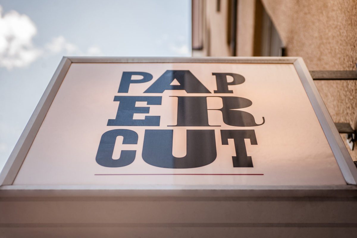 PAPERCUT STOCKHOLM SHOP SIGN