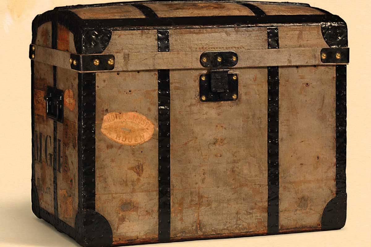BAULE-CAPPELLIERA PER SIGNORA, COLLEZIONE LOUIS VUITTON. ILLUSTRAZIONE GIAMPIERO CELANI PIENDLBACH