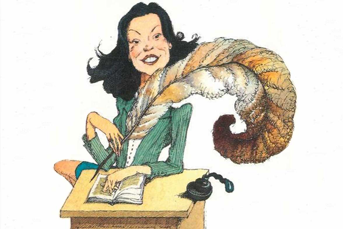LINA SOTIS NELL’ILLUSTRAZIONE DI TULLIO PERICOLI PER IL LIBRO COSE DA SAPERE, MONDADORI, 1986