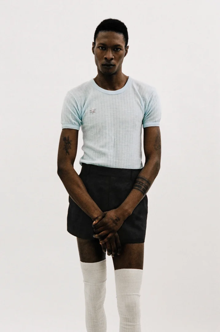 In-dividuo, shorts Dior Men, t-shirt and socks stylist’s own