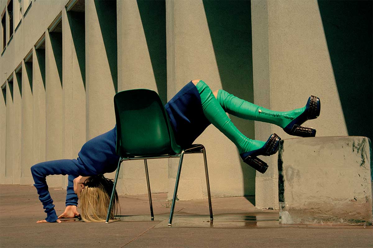 Lampoon, Photography Amanda Charchian, styling Edward Buchanan – Top, skirt and boots Marni