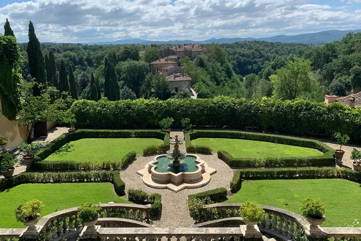 Il Borro gardens, view from above