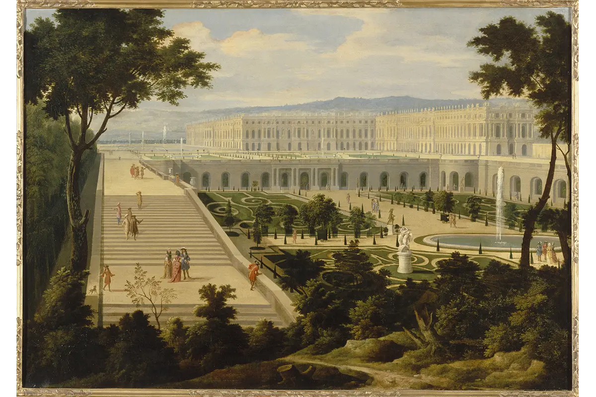 1/8 View of the Orangery, the Hundred Steps and the Palace of Versailles, ca. 1695, Étienne Allegrain Dist. RMN, image JM Manaï