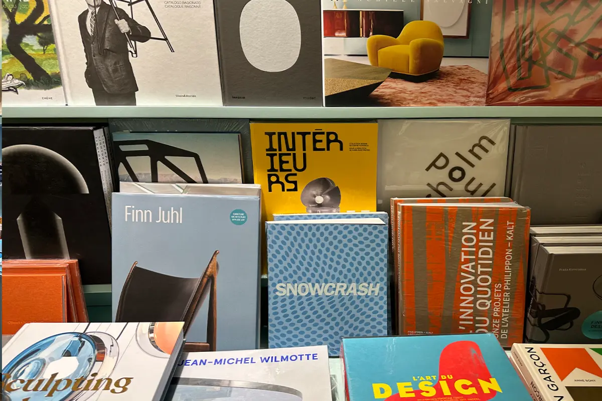 A selection of design publications at 107 Rivoli bookstore