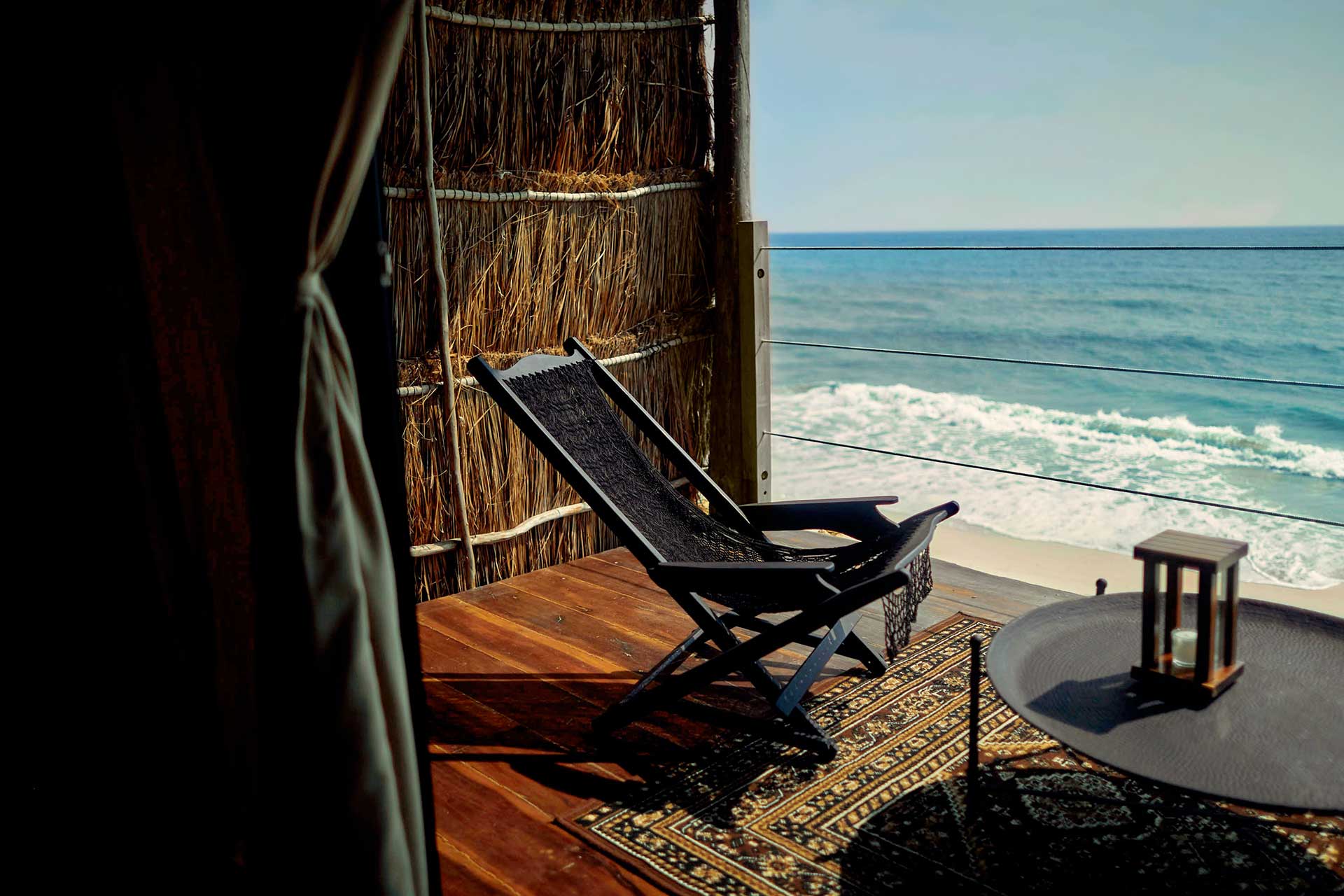 Lampoon, Habitas Tulum, details, chair in front of the sea