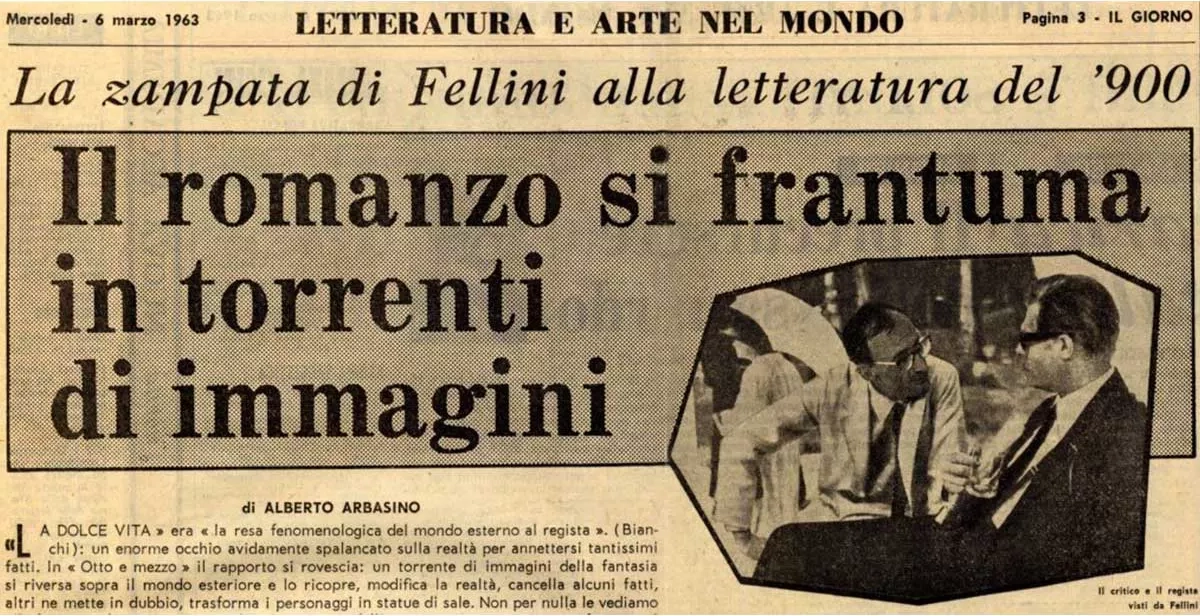 Alberto Arbasino su Fellini, Il Giornale