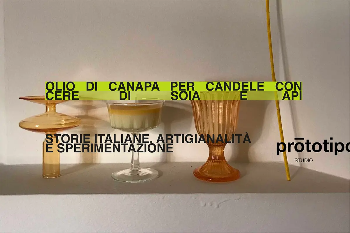 Olio di canapa per candele con cere di soia e api. Storie italiane, artigianalità e sperimentazione