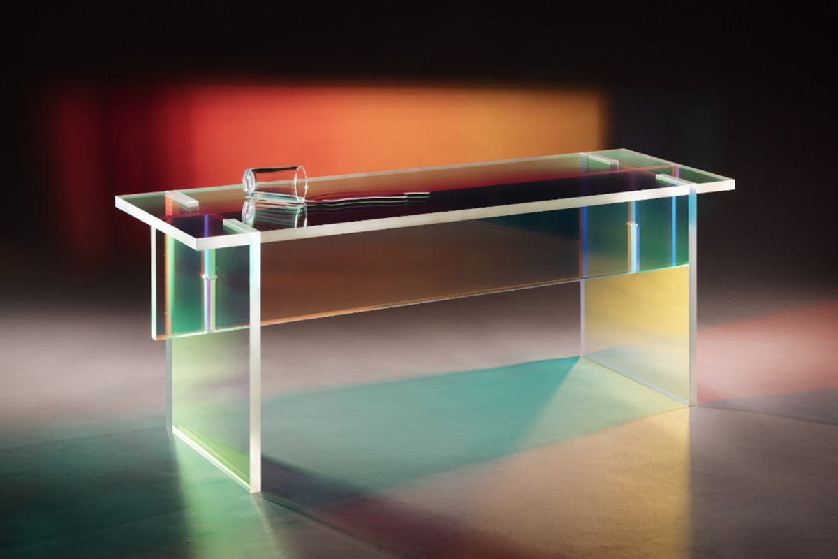 Simon Barazin’s Limited Edition Plexiglass F04 Table Doubles as a Bench