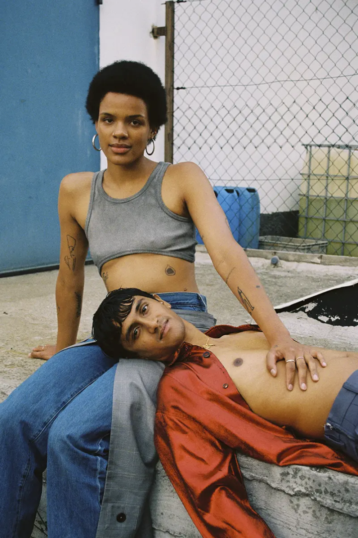 tank top Misbhv, denim Levis, skirt A Better Mistake, jewelry talents own; shirt, pants Magliano