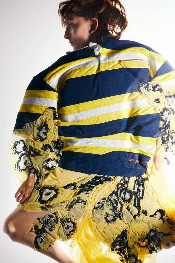 Linus Morales. The full look is Louis Vuitton