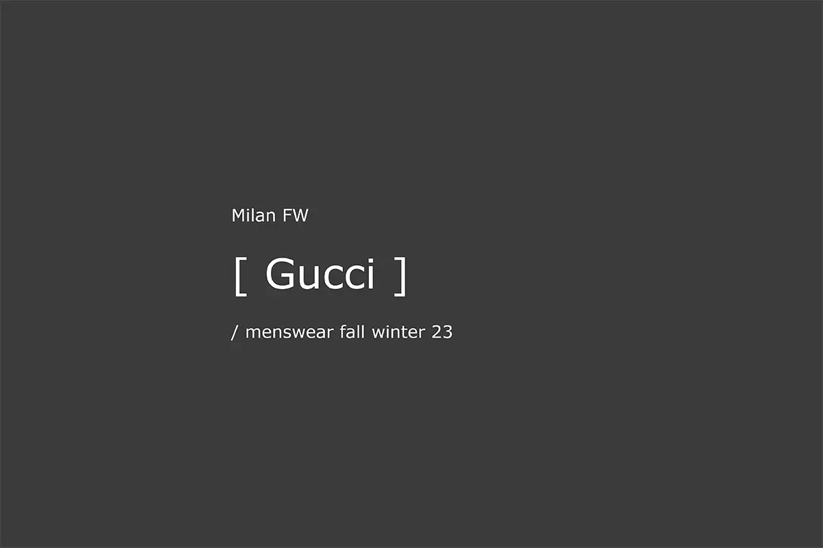 Lampoon, Gucci menswear, Milan Fashion Wee, Fall Winter 23 24, Alessandro Michele