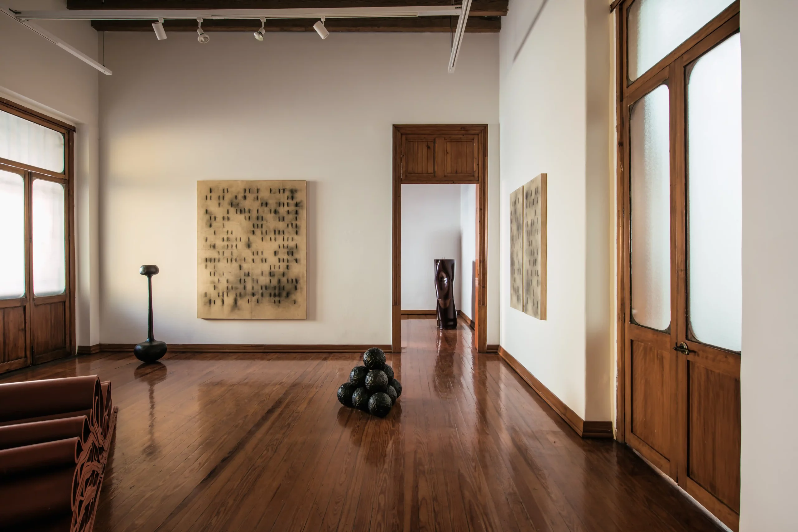 MASA Gallery installation, image of Brian Thoreen's Non-Zero-Sum. Photography by Genevieve Lutkin