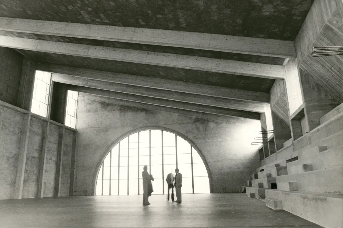 Lampoon, The first work of Massimiliano Fuksas, a gym in Sassocorvaro, Italy. Archivio Fuksas