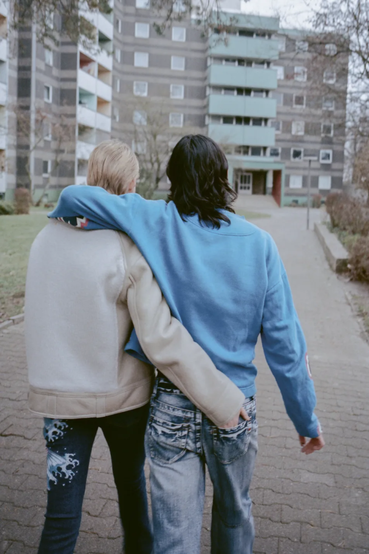 jacket DIOR, denim ED HARDY; sweater stylists own, denim DIESEL