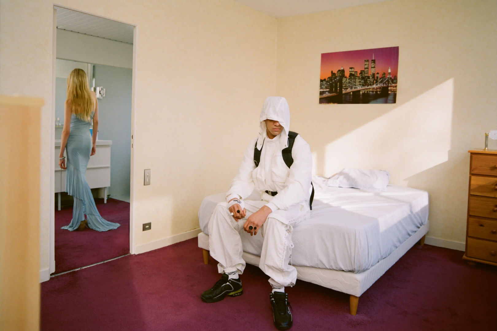 tracksuit FERRAGAMO, shoes NIKE, backpack GIVENCHY