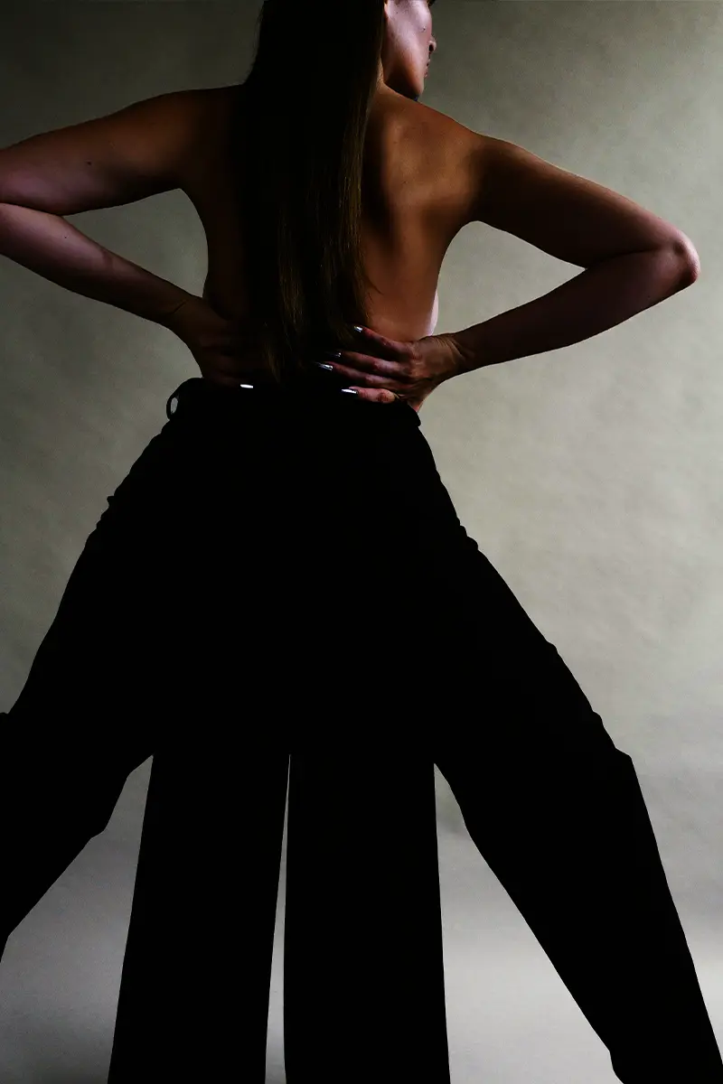 Lampoon Balenciaga pants. Photography Hugo Bouteyre