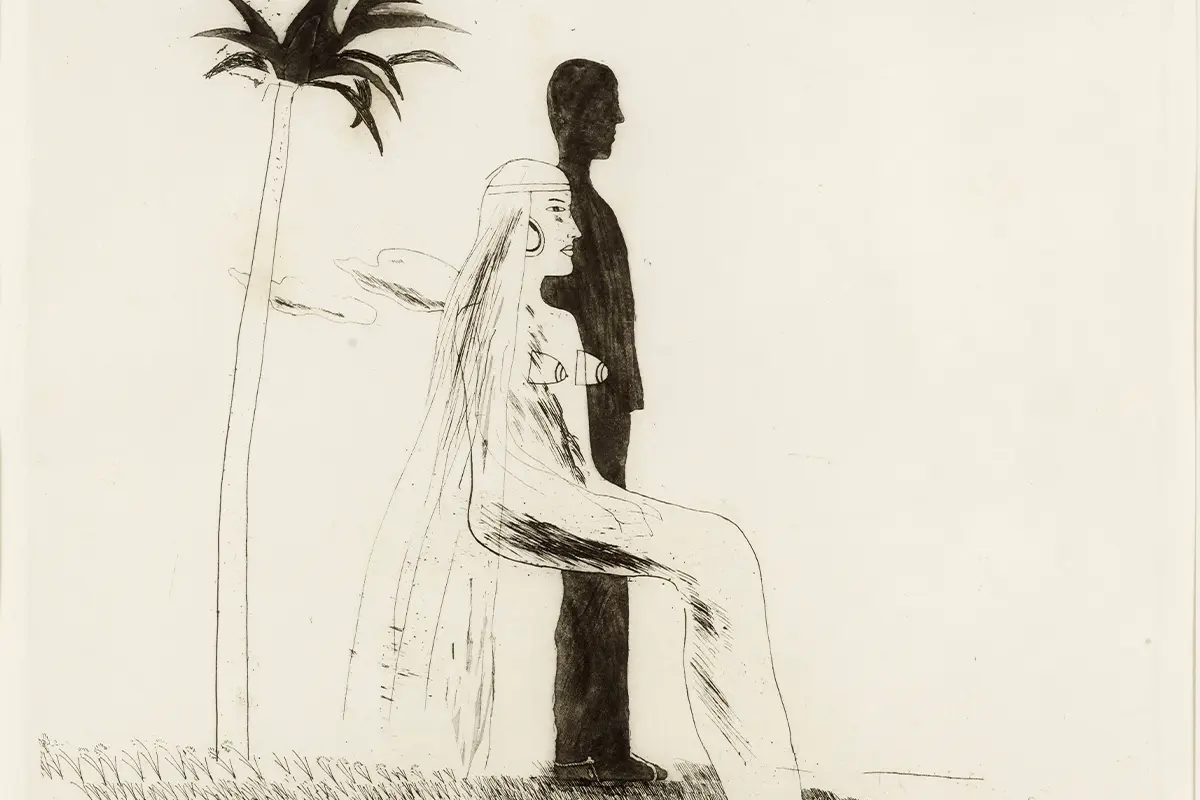Galerie Brusberg, David Hockney, The Marriage, 1964, RadierungAquatinta. Courtesy of Galerie Brusberg