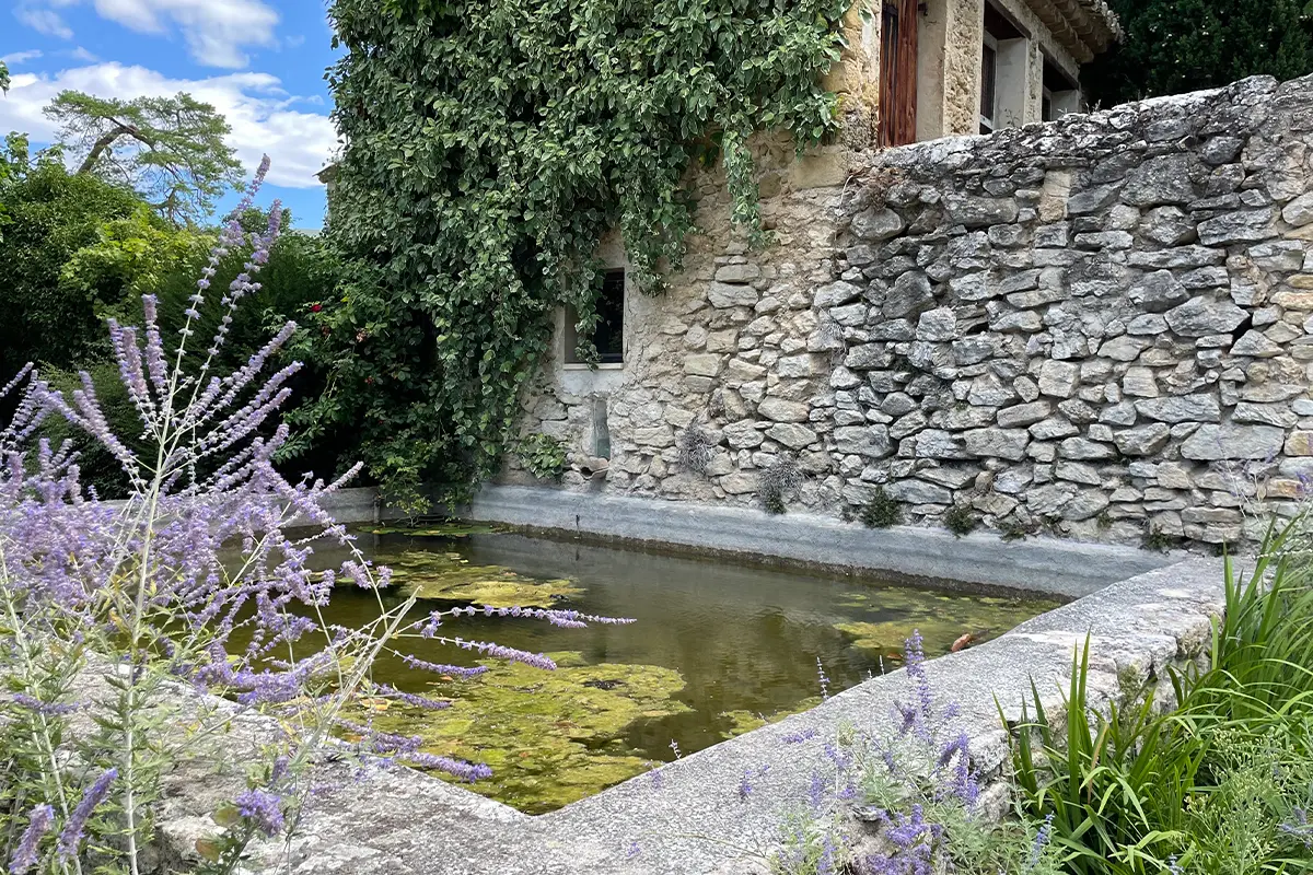Le Galinier a Lourmarin, Luberon - la vasca in pietra
