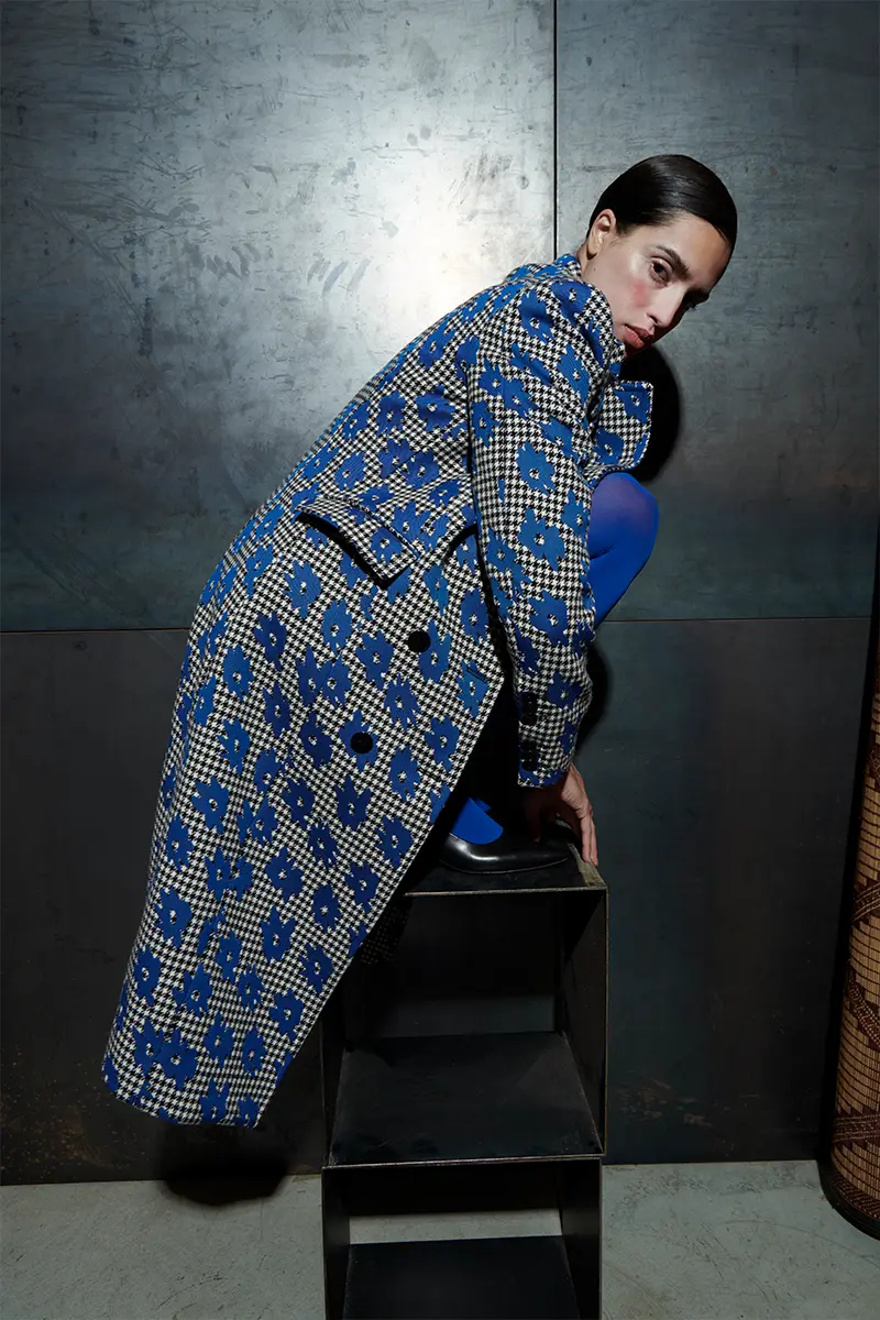 Lampoon, Coat and shoes Paul Smith Fall Winter 23-24 Collection. Photography Rita Lino, styling Juan Camilo Rodriguez