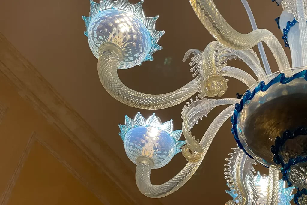 Glass chandelier, Hotel Royal Splendide Lugano