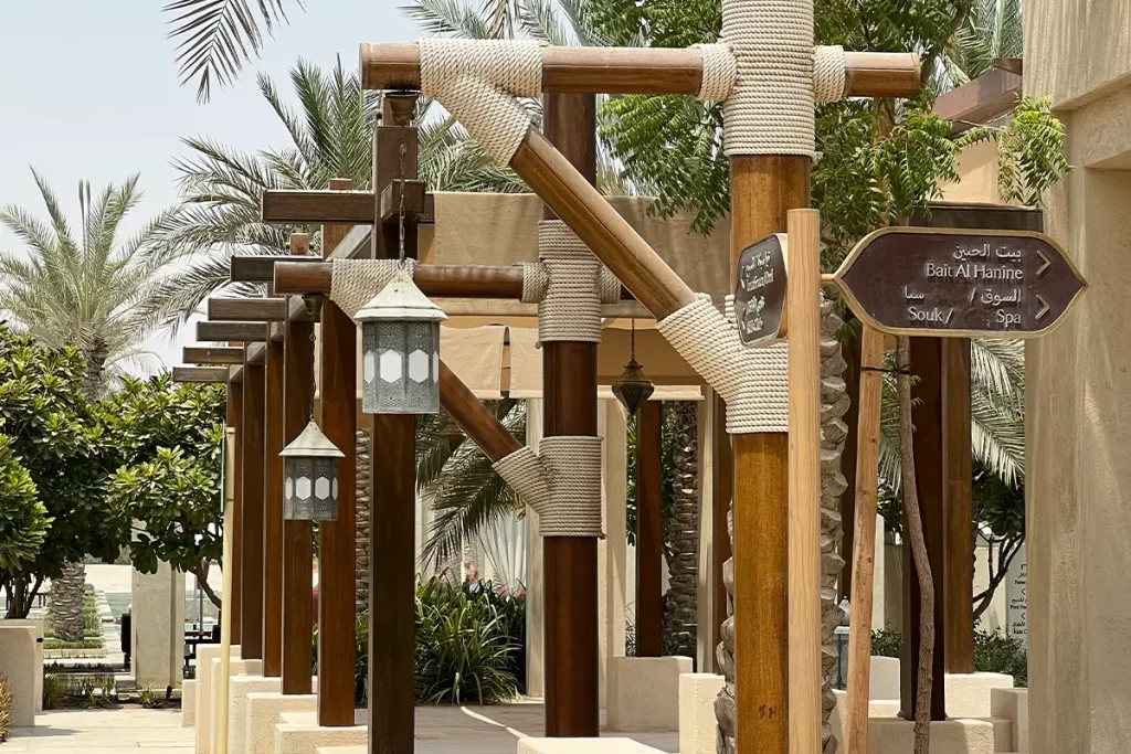One of the paths inside the village, Al Wathba, a Luxury Collection Resort & Spa, Abu Dhabi.