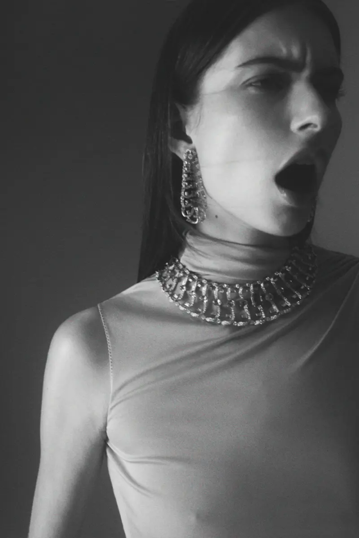 portrait necklace and earrings Fendi Undarum HJ Collection by Deflina Delettrez Fendi. Photography Benjamin Breading, styling Niki Pauls