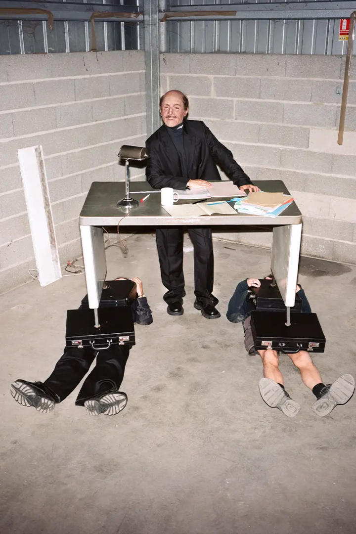 suit, turtleneck and shoes Dior. Photography Maxime Ballesteros, styling Damese Savidan
