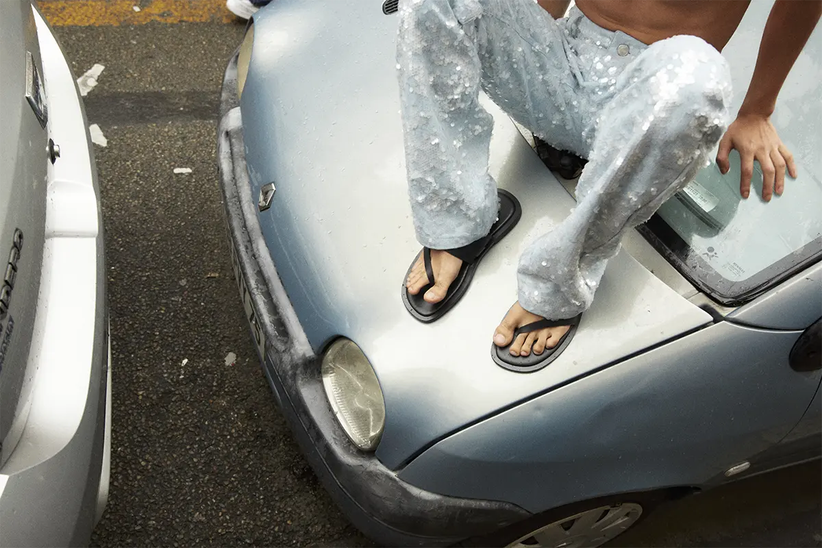 Trousers Ami, sandals Ferragamo. Photography Jeanne Lucas, stylist Daria Di Gennaro