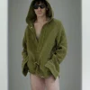 042.016 Hemp corduroy oversized hoodie - crafted from a blend of hemp and cotton, this eco-friendly hoodie offers a comfortable oversized fit and unique texture. Model Editorial Shooting 01