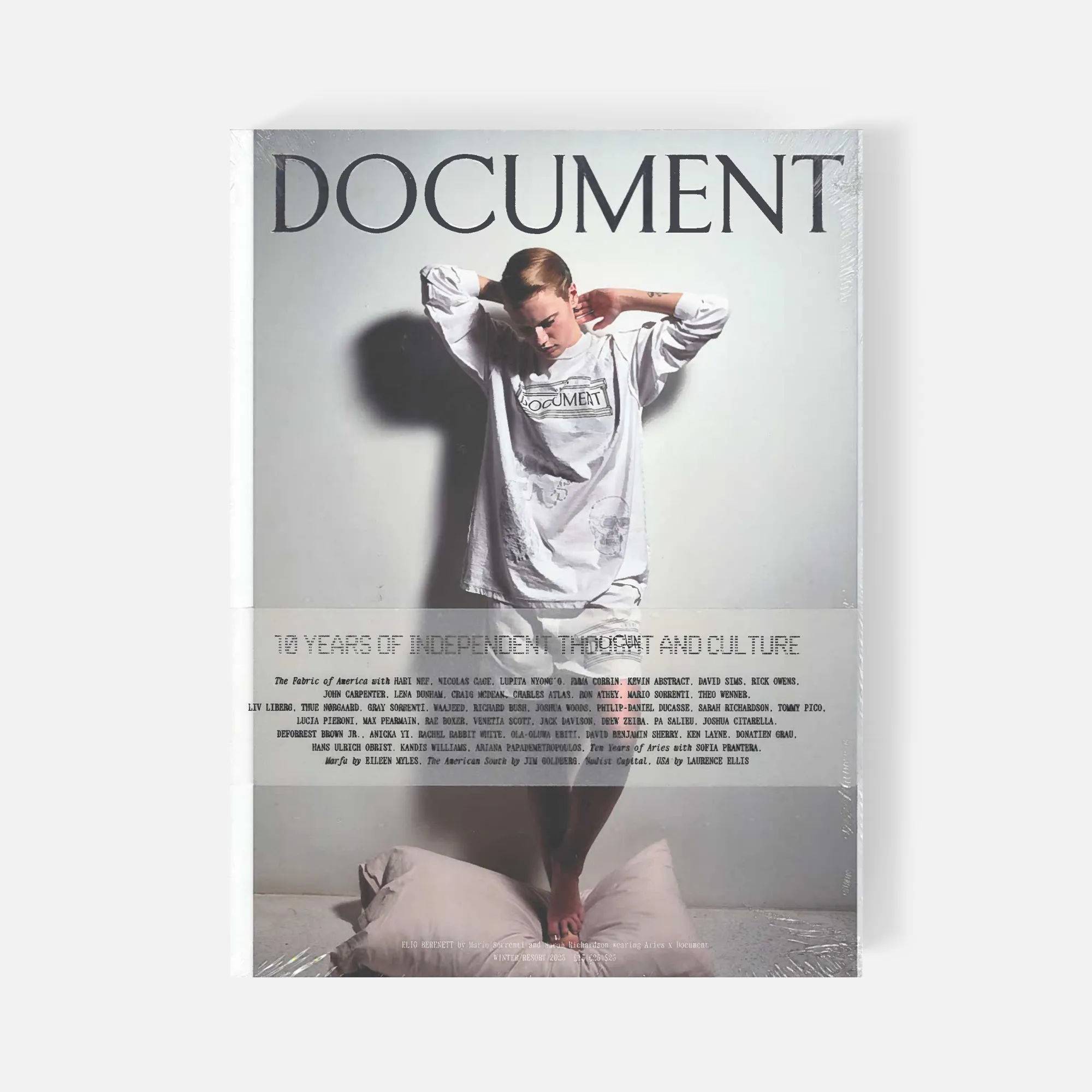 Document 21 - Elio Berenett by Mario Sorrenti and Sarah Richardson wearing Aries x Document