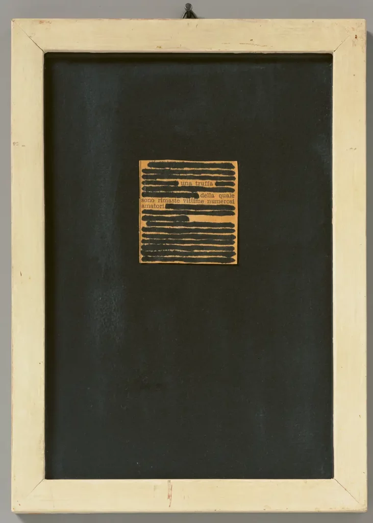 Emilio Isgrò, Cancellatura 1964 (una truffa)
