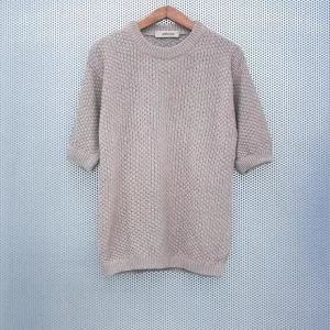 Hemp Knitwear T-Shirt PRT.010.212 Hemp Knitwear T-Shirt - link stitch, half sleeve. Three dimensional experimental knitwear by Lampoon Front