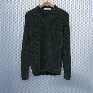 PRT.030.211 Hemp knitted sweater garter stitch - lightweight knitted sweater, mud green, anthracite gray or natural color