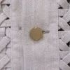 PRT.060.301 Handwoven Hemp Vest with Canvas Details and Brass Buttons Cufflinks Detail