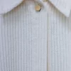 PRT.041.013 velvet hemp chenille shirt white natural color made with hemp and cotton chenille threads Detail