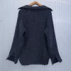 PRT.040.014 Hemp and Cotton Jacquard Polo Shirt / Check Pattern, Charcoal Grey Color Textile