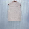 PRT.060.351 Hemp canvas vest, classic pattern, quilted and padded with felt hemp, hexagonal cufflinks buttons Back