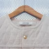 PRT.060.351 Hemp canvas vest, classic pattern, quilted and padded with felt hemp, hexagonal cufflinks buttons Details