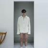 PRT.041.013 velvet hemp chenille shirt white natural color made with hemp and cotton chenille threads