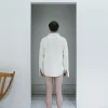 PRT.041.013 velvet hemp chenille shirt white natural color made with hemp and cotton chenille threads