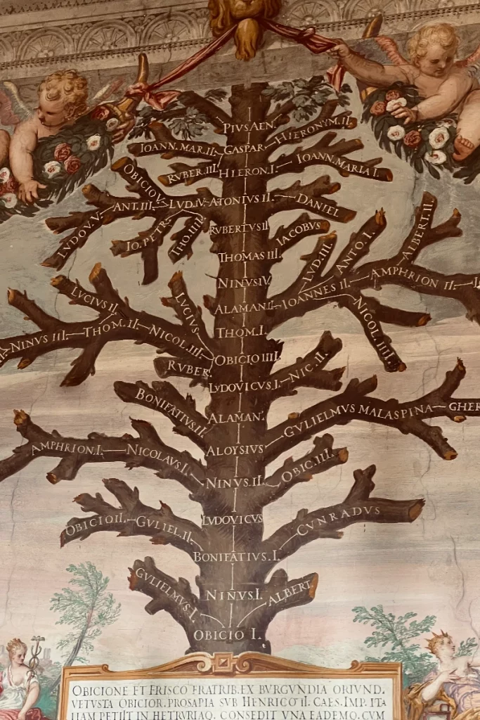 Castello del Catajo, l'albero genealogico della famiglia Obizzi