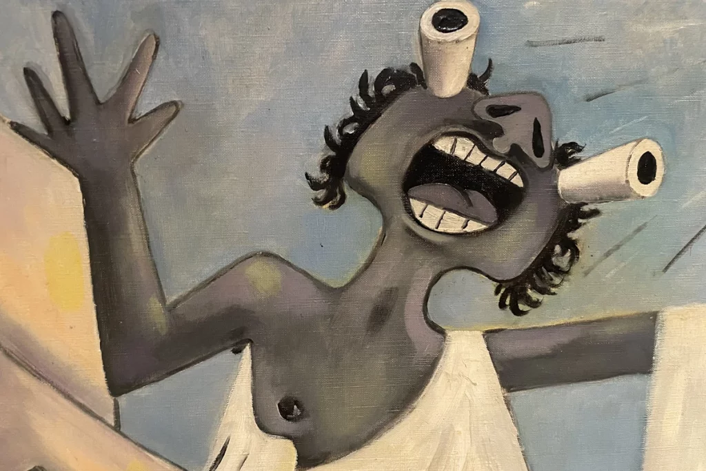 Jean Cocteau, Edipo, dettaglio (1951). Olio su tela