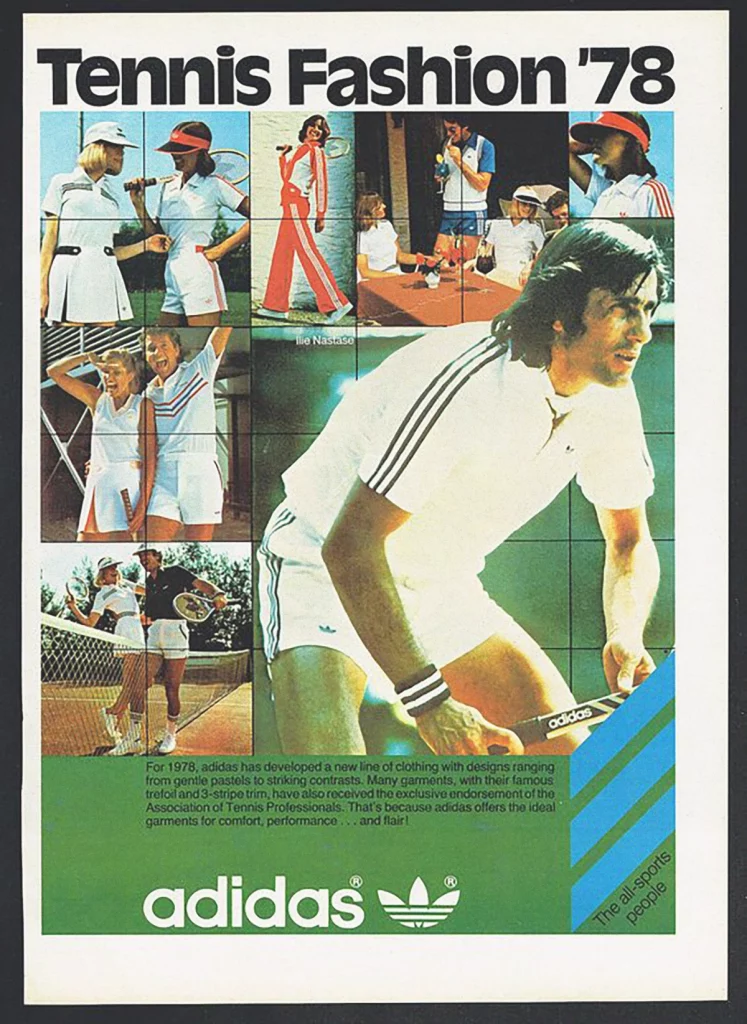 Adidas tenniswear ads from the 70s