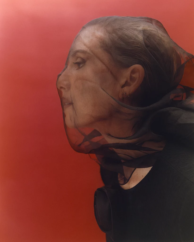 Lykke Li wearing top Emporio Armani FW24 womens collection. Photography Kobe Wagstaff, styling Tamia Mathis