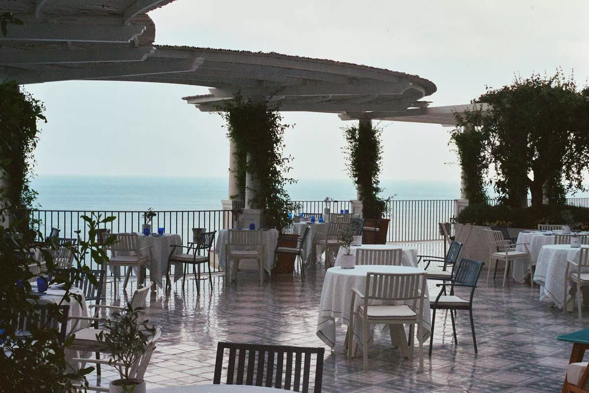 Borgo Santandrea, Amalfi, table at the Alici restaurant