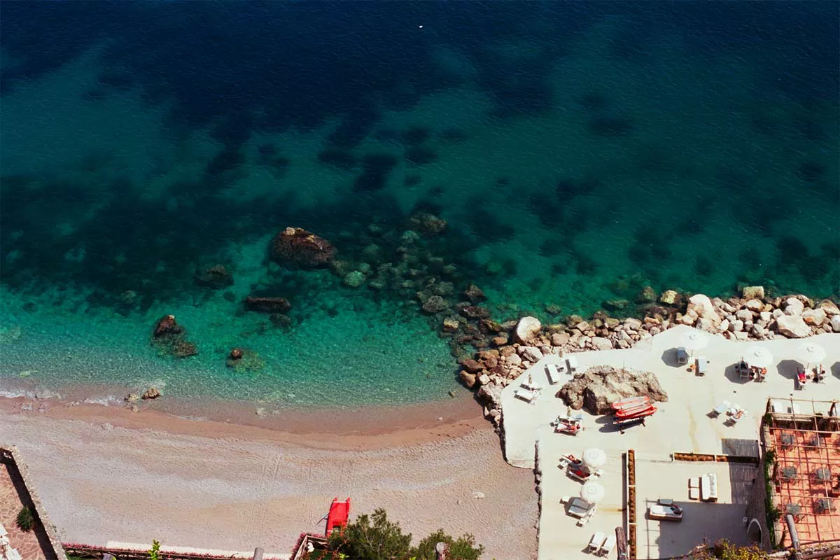 Borgo Santandrea, Amalfi the beach, sand and rocks