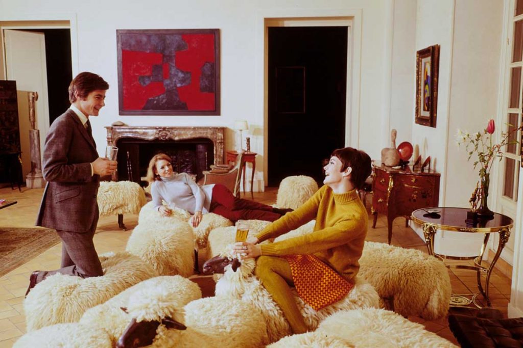 A FLOCK OF MOUTONS IN THE APARTMENT OF ROGER VIVIER.